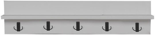Pakketo Wall Hanger Esform Wooden 10 Hooks White 80x11x18cm