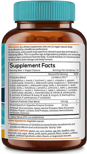 NewRhythm Probiotice 120 Miliarde Supliment cu Probiotice 30 Capsule Pe Bază De Plante