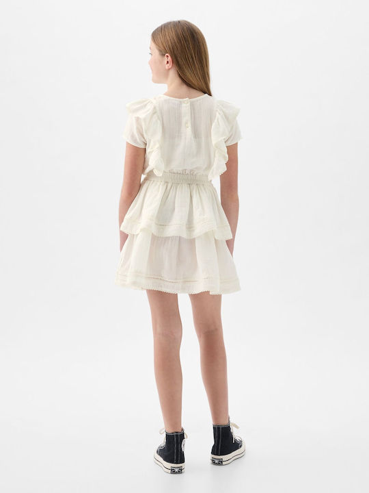 GAP Rochie pentru Copii Mâneci scurte OFF WHITE 881283000