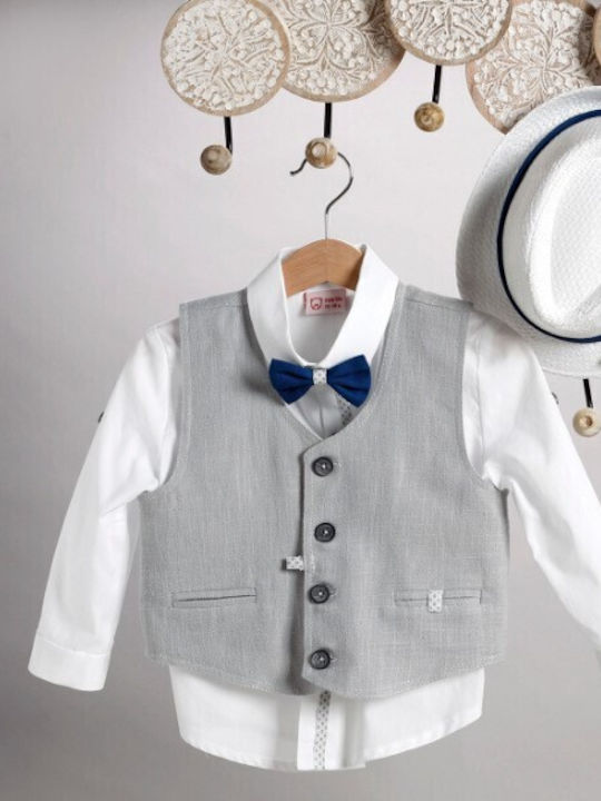 New Life Costum De Botez Albastru 6 Bucăți New Life Costum De Botez Albastru 6 Bucăți