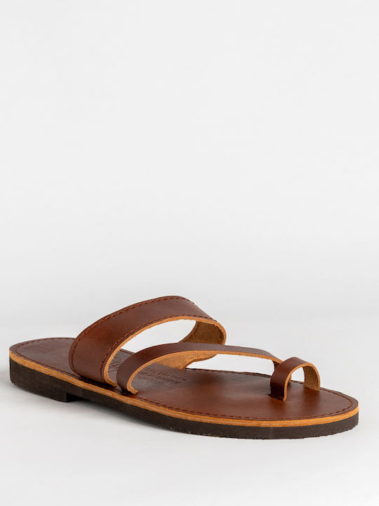 Kouros Leder Herrensandalen in Braun Farbe