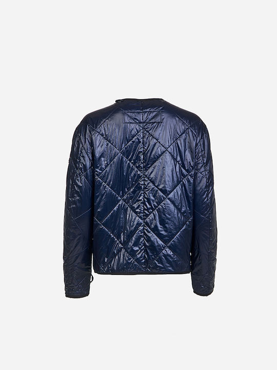 Burberry Women's Short Lifestyle Jacket for Winter Navy Blue