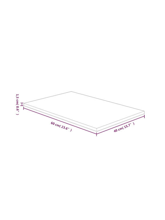 vidaXL Правоъгълена Баня суета единица Масивно дърво Sc. Coffee 60x40x1.5см 343026 1бр