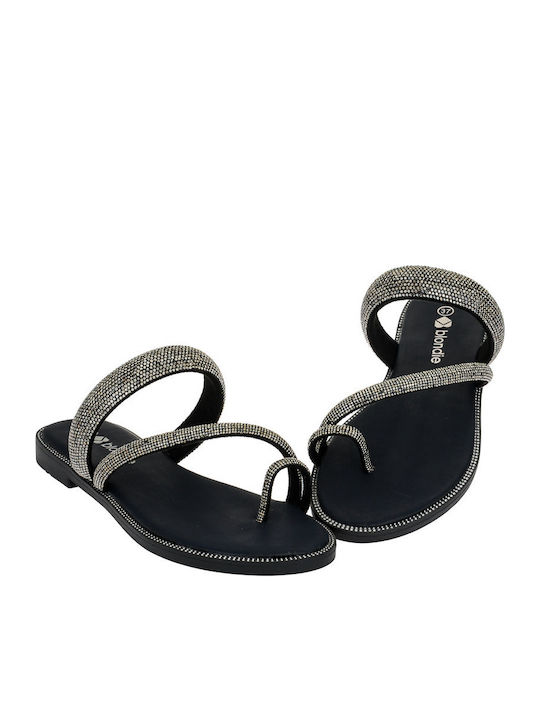 Women's Flat Sandals in Black Color