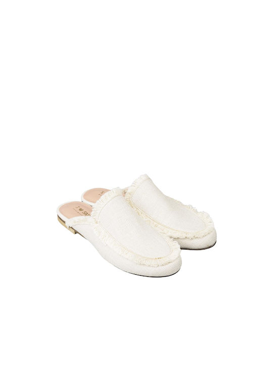 I Love Sandals Flat Mules Beige