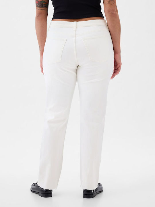 Hoch tailliert Damenjeans in Gerader Linie Optic White