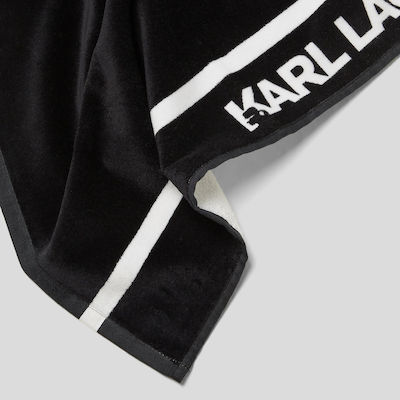 Karl Lagerfeld Black Cotton Beach Towel