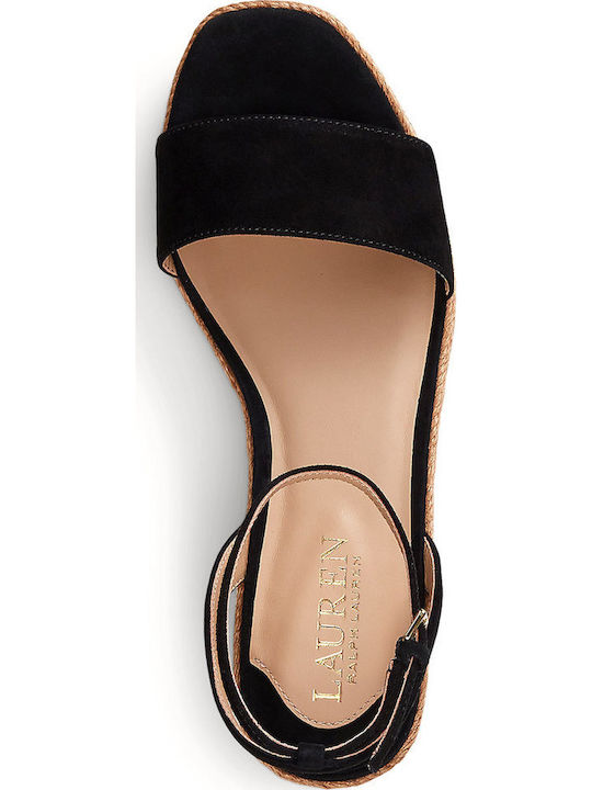 Kidleona Women's Ankle Strap Platforms Black