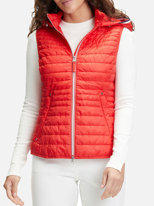 Betty Barclay Women's Short Puffer Jacket for Winter with Hood Red