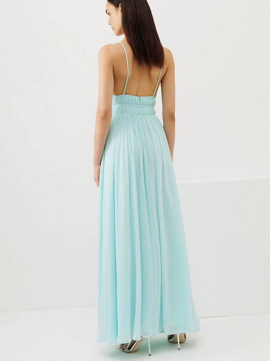 Marella Maxi Dress for Wedding / Baptism Open Back Turquoise