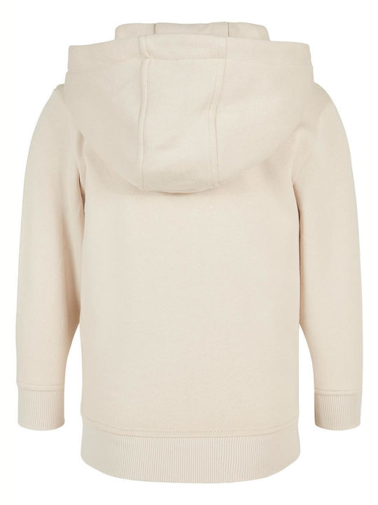 Urban Classics Kids Fleece Sweatshirt with Hood and Pocket Beige Organic