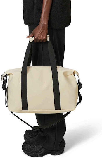 Rains Hilo Weekend Bag Small W3 Sack Voyage 18lt Light Beige made of Artificial Leather L40xW20xH23cm