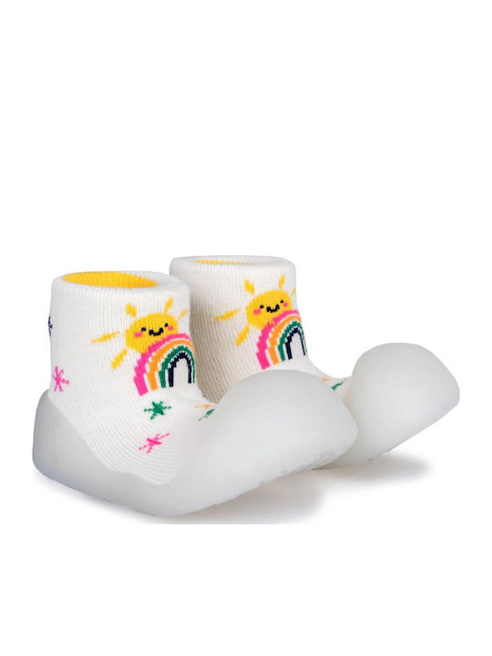 BigToes Kinder Haussocken White Sunny