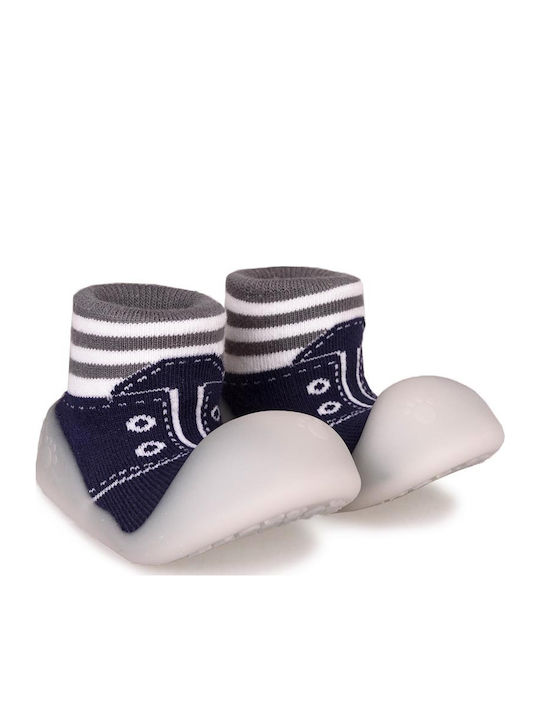 BigToes Kinder Haussocken Navy Blu
