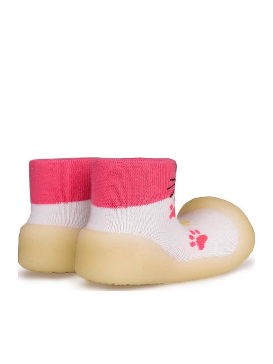 BigToes Детски пантофи-чорапи White/Pink