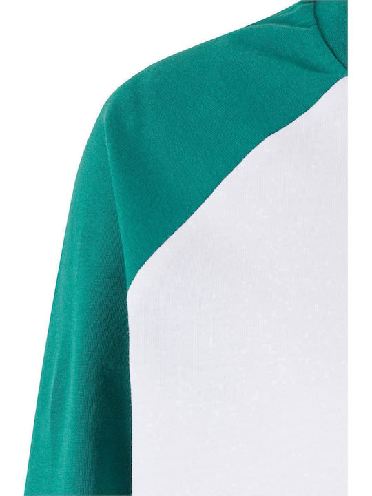 Παιδική Μπλούζα Μακρυμάνικη white/green