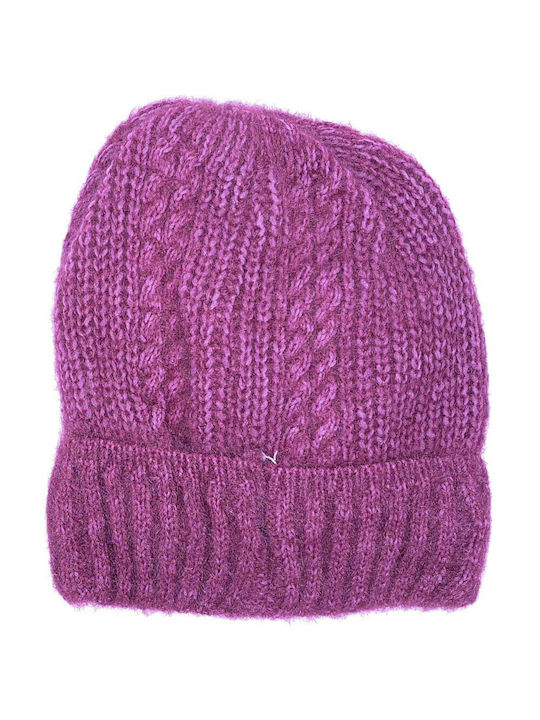 Beanie Frauen Beanie Gestrickt in Fuchsie Farbe