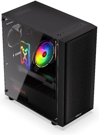Krux Scor Gaming Middle Tower Carcasă Calculator cu Fereastră Laterală Negru