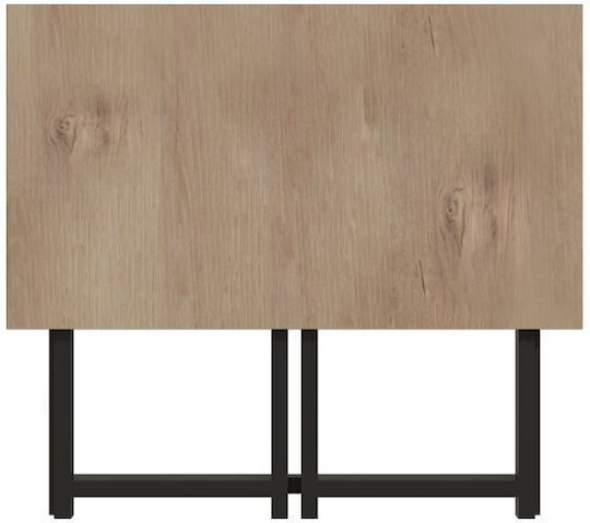 Γραφείο Thox Ξύλινο Oak / Μαύρο με Μεταλλικά Πόδια 80x50x72εκ.