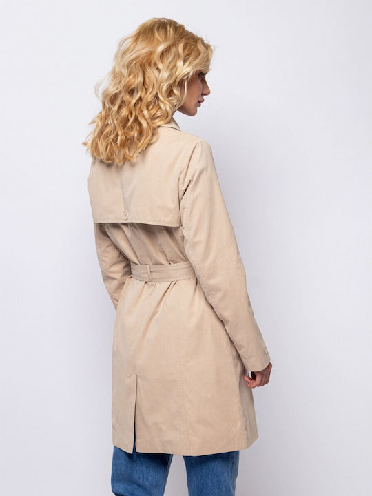 Heavy Tools Women's Midi Coat Beige