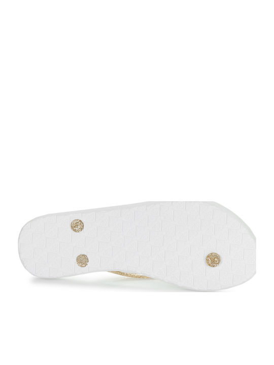 Viva Sparkle Flip Flops In Gold Colour