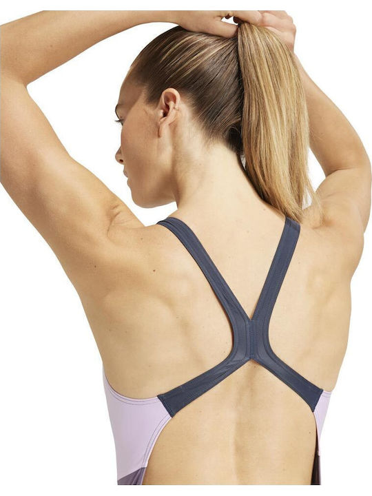 Athletic One-Piece Swimsuit Navy Blue