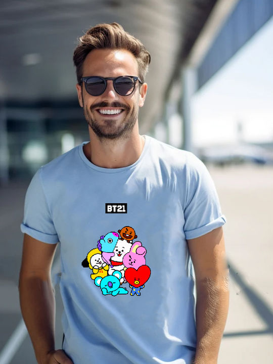 Fruit of the Loom Bt21 Original T-shirt Blau Baumwolle