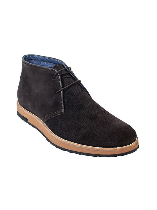 Perlamoda Men's Suede Boots Brown