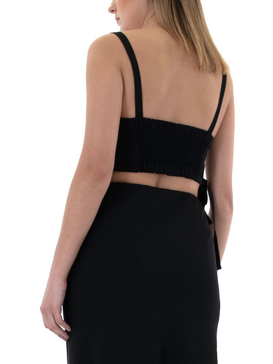 Women's Blouse Corset with Straps Black