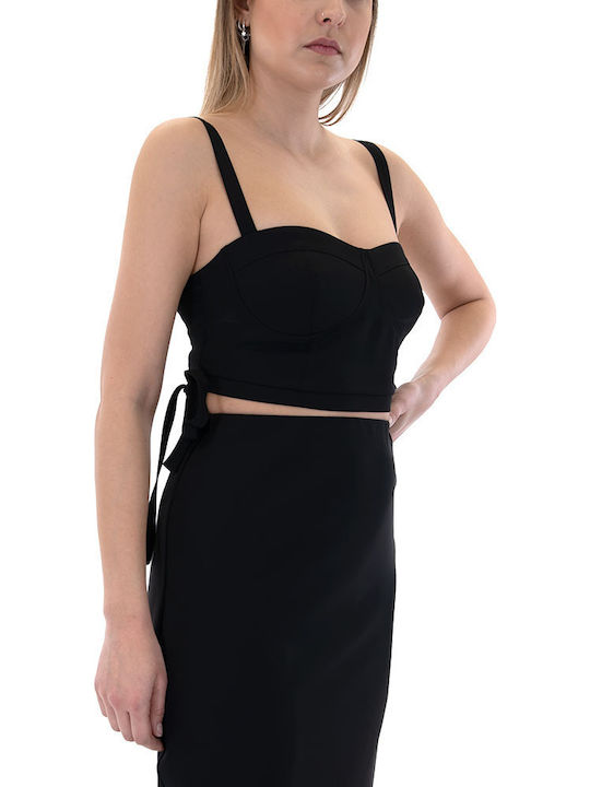 Women's Blouse Corset with Straps Black