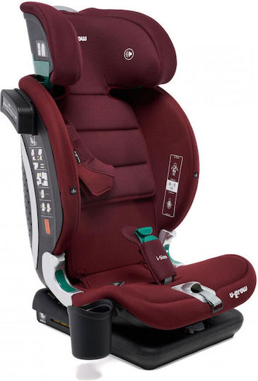 U-Grow Goldfix Plus Καθισματάκι Αυτοκινήτου High-back Booster i-Size με Isofix Rosu
