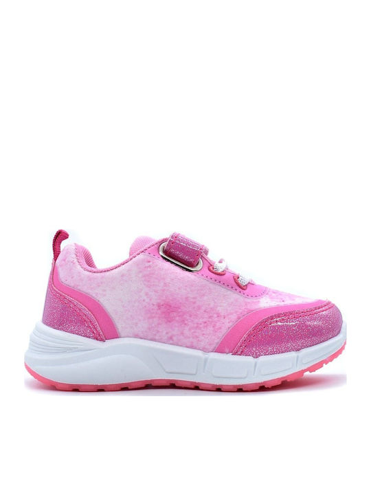 Παιδικά Sneakers Ανατομικά με Σκρατς & Φωτάκια Φούξια