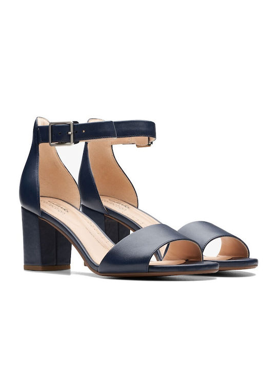 Clarks Leather Women's Sandals Deva Mae Blue