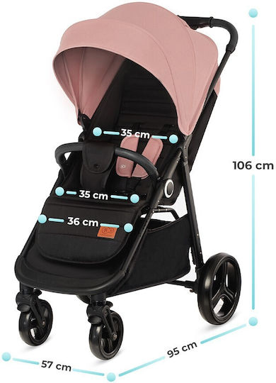 Kinderkraft Grande Plus Cărucior pentru Bebeluși Potrivit pentru Nou-născut Roz 9.8kg