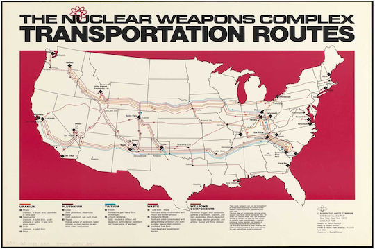 The Nuclear Weapons Complex Transportation Routes Gemälde auf Leinwand 65x40cm