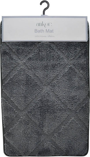 Ankor Badematte Synthetisch,Polyester/Cotton/Leather Rechteckig 831227 Grey 50x80cm