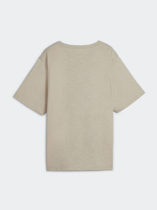 Puma Graphic Γυναικείο Αθλητικό Oversized T-shirt Fast Drying Μπεζ