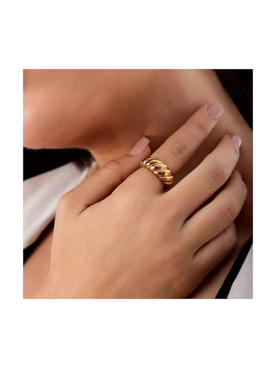 Oxzen Women's Gold Plated Steel Ring