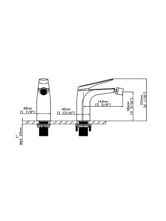 Karag Wasserhahn Bidet Gray