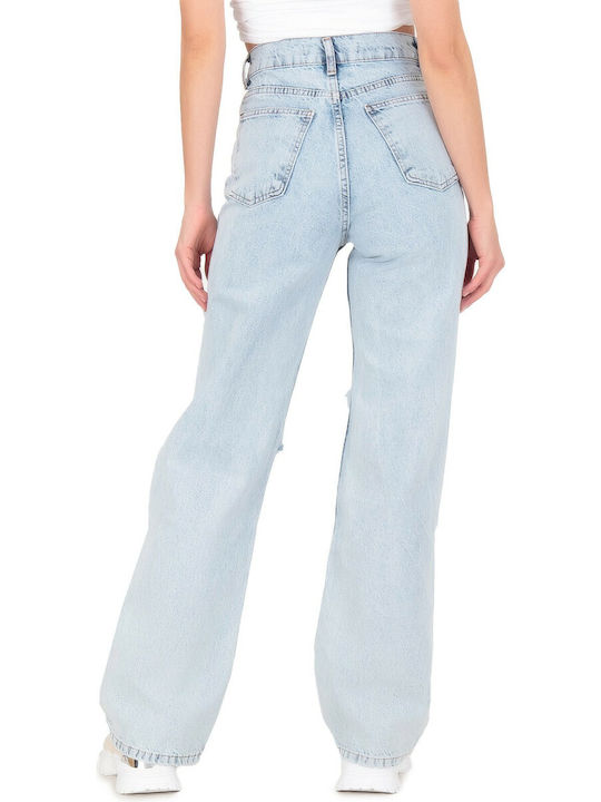 Silia D High Waist Women's Jean Trousers Flared with Rips GALLERY