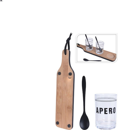 Koopman Дърво Ордьовър Кафяв Ø5xY1см Ш32xД8xВ1см 1бр