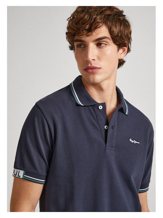 Pepe Jeans Herren Kurzarmshirt Polo Marineblau