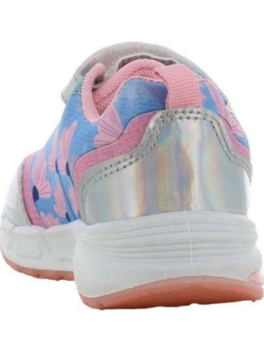 Παιδικά Sneakers Ανατομικά με Σκρατς & Φωτάκια Ροζ
