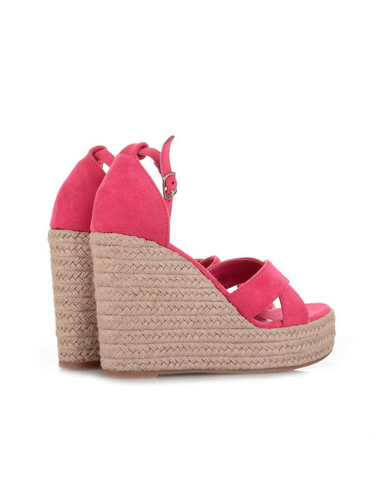 Famous Shoes Women's Suede Platform Shoes Fuchsia