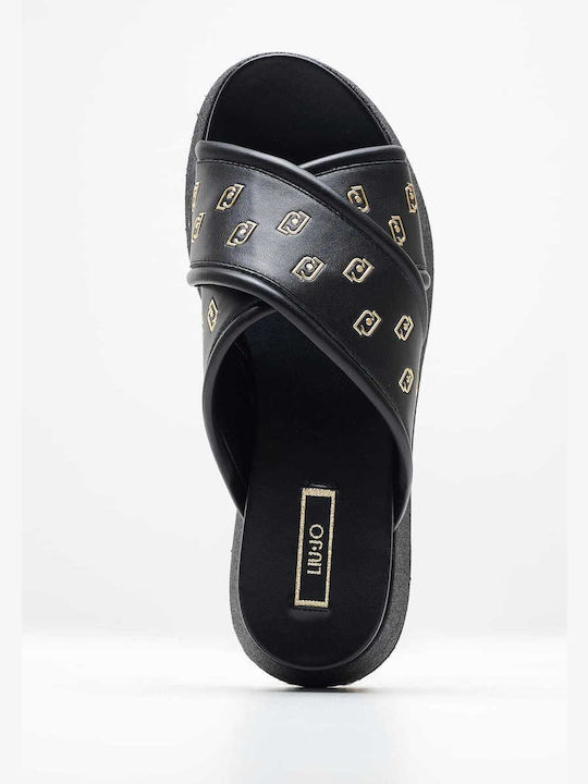 Frida Γυναικεία Σανδάλια Flatforms Μαύρα