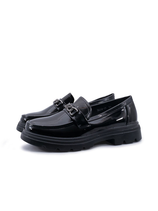 Love4shoes Damen Loafers in Schwarz Farbe