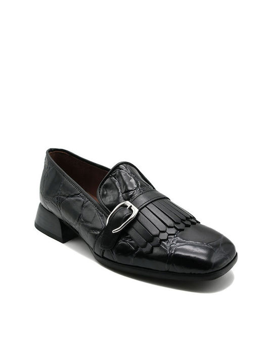 Wonders Leather Women's Loafers in Black Color