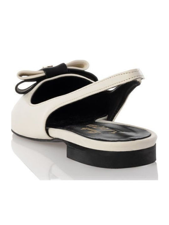 Γυναικείες Μπαλαρίνες Slingback σε Λευκό Χρώμα
