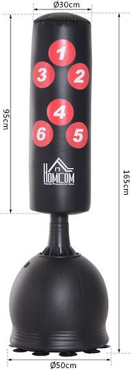 HomCom Synthetic Punching Bag 22kg 165cm Black