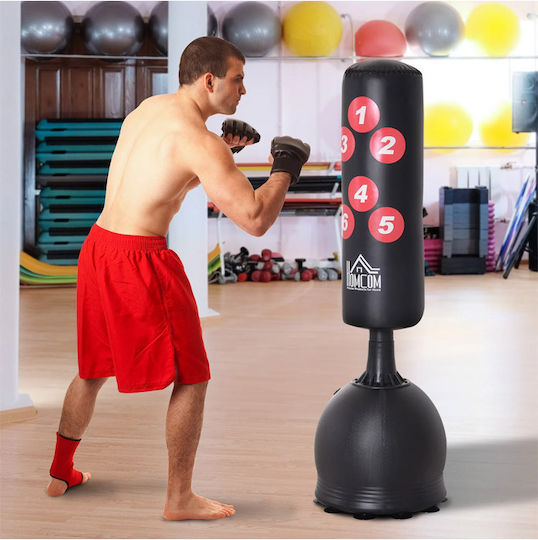 HomCom Synthetic Punching Bag 22kg 165cm Black